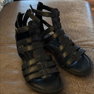 Women's Black Strappy Sandals